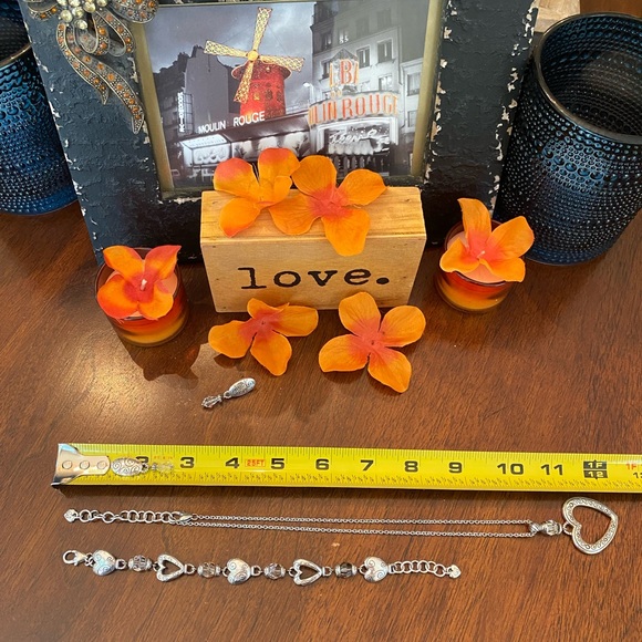 Brighton HEARTLAND Silver Heart Swarovski Crystal Necklace Bracelet Earring RARE - Picture 11 of 17